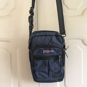 Vintage Navy Blue Jansport Crossbody Travel Bag